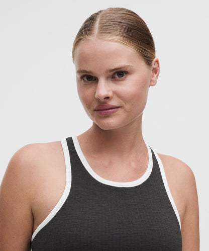 Lululemon Women's Ebb to Street Cropped Racerback Tank Top *Contrast