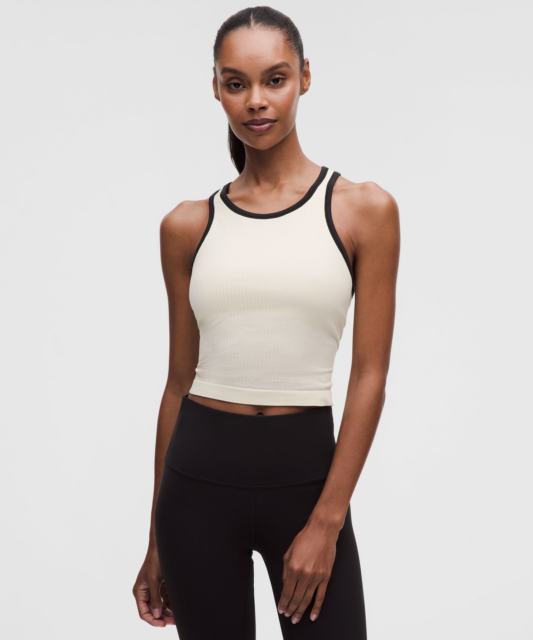 Lululemon Women's Ebb to Street Cropped Racerback Tank Top *Contrast