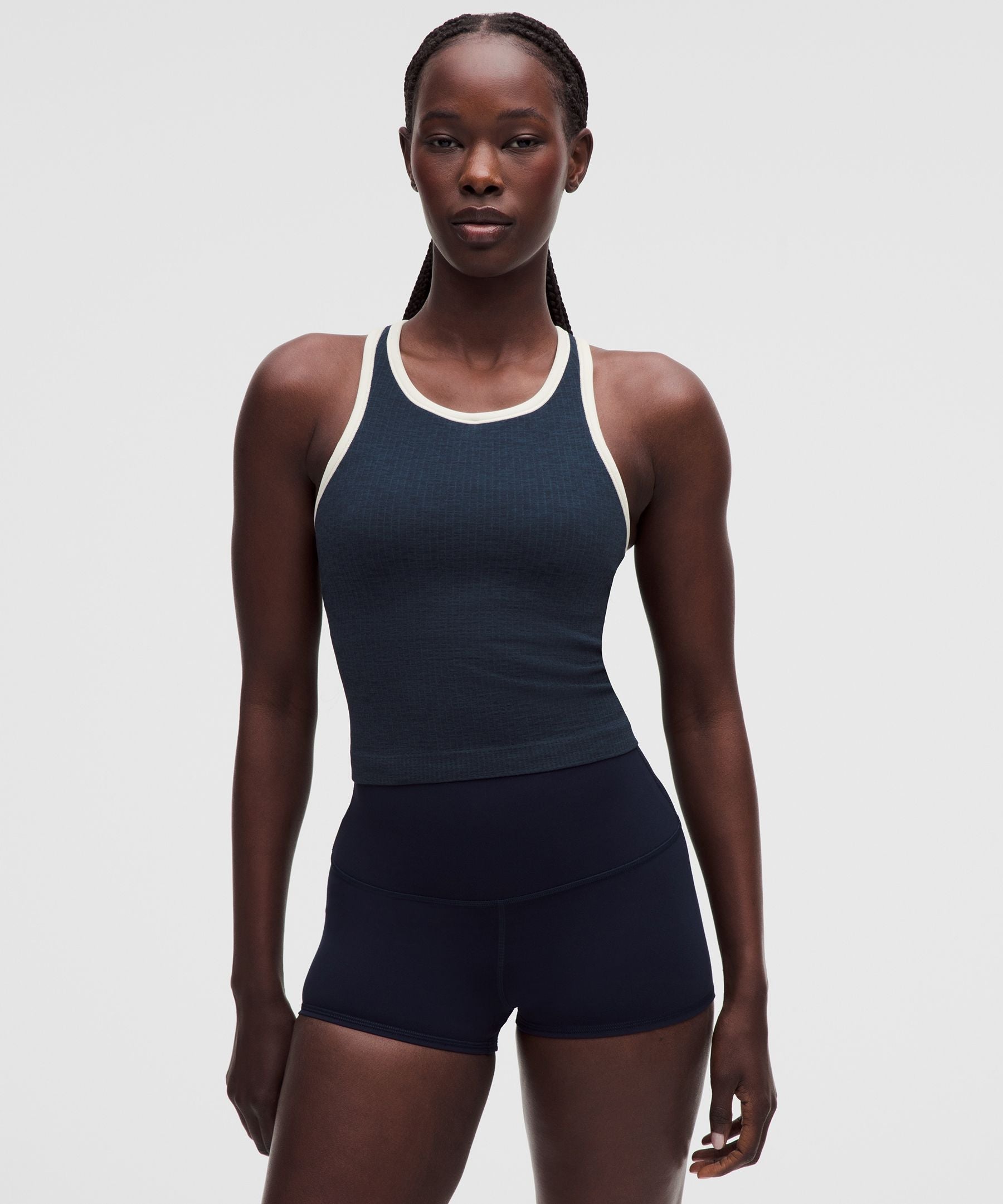 Lululemon Women's Ebb to Street Cropped Racerback Tank Top *Contrast