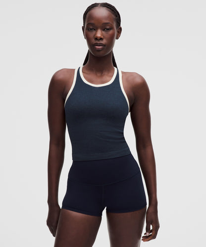 Lululemon Women's Ebb to Street Cropped Racerback Tank Top *Contrast