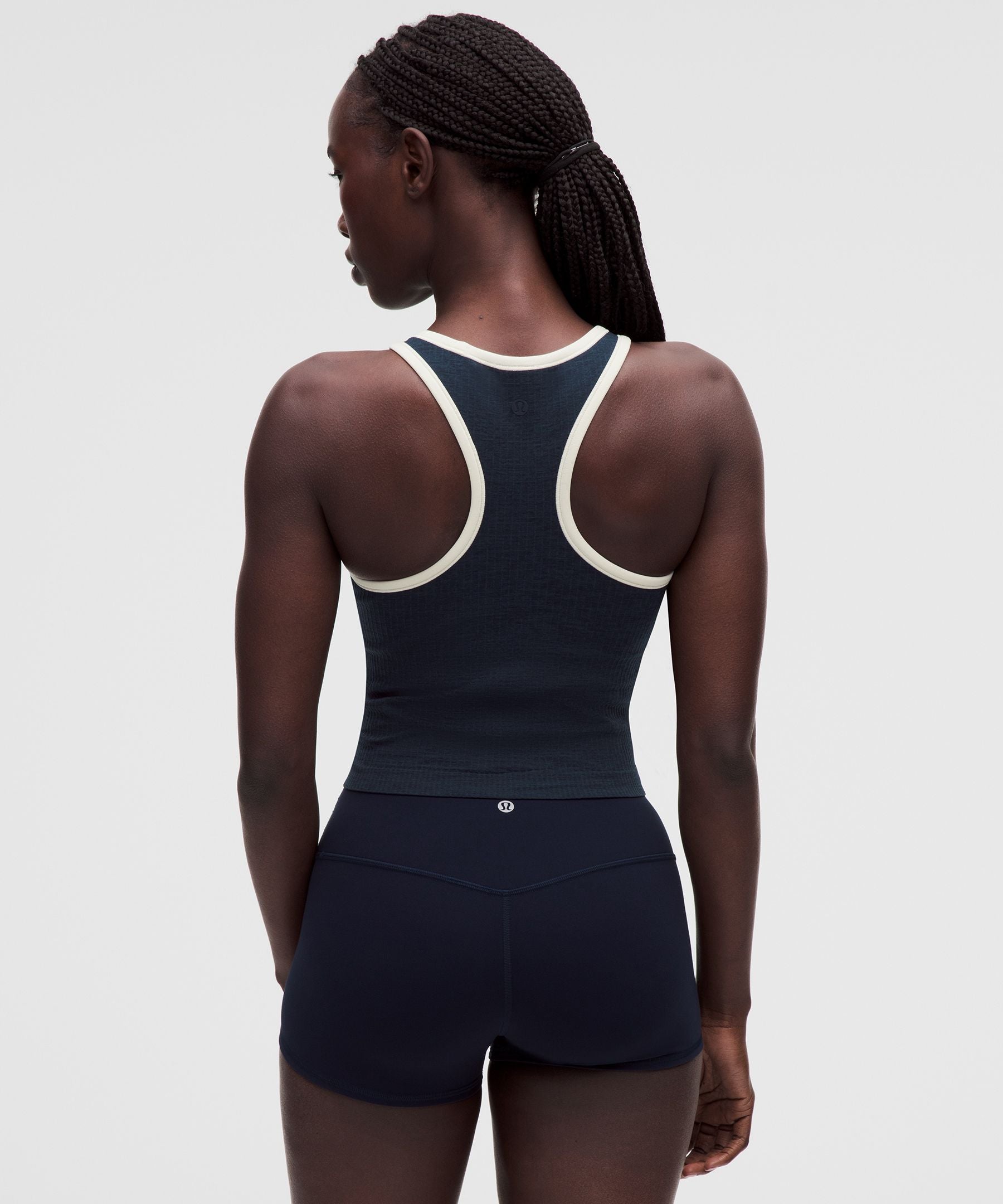 Lululemon Women's Ebb to Street Cropped Racerback Tank Top *Contrast