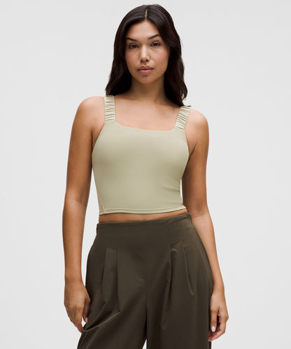 Lululemon Women's Ruched-Strap Cropped Keyhole Tank Top *Light Support, B/C Cup