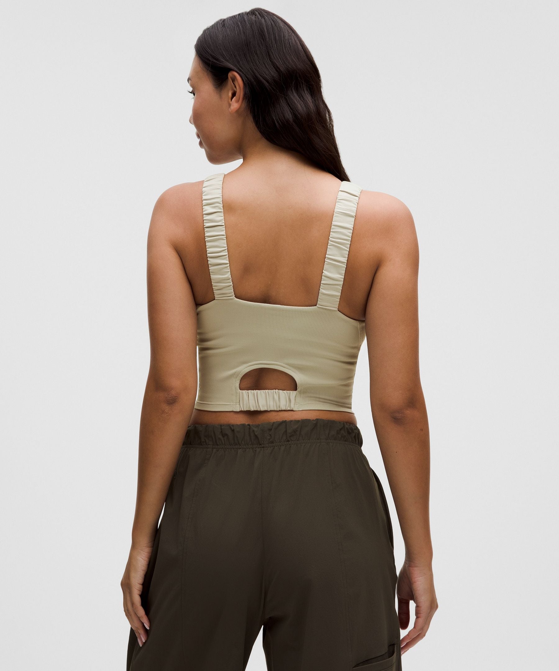Lululemon Women's Ruched-Strap Cropped Keyhole Tank Top *Light Support, B/C Cup