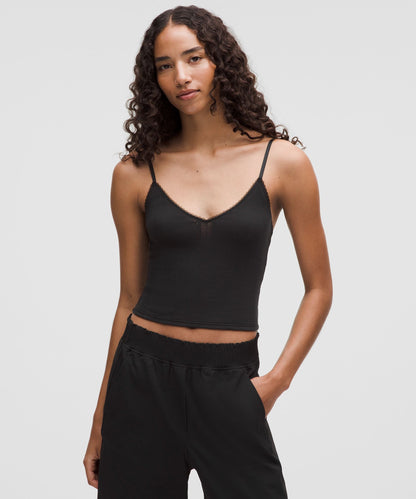 Lululemon Women's Cotton Pointelle Cropped Cami Tank Top