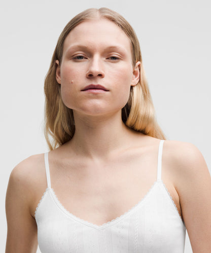 Lululemon Women's Cotton Pointelle Cropped Cami Tank Top