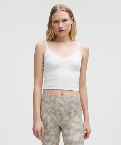 Lululemon Women's Cotton Pointelle Cropped Cami Tank Top