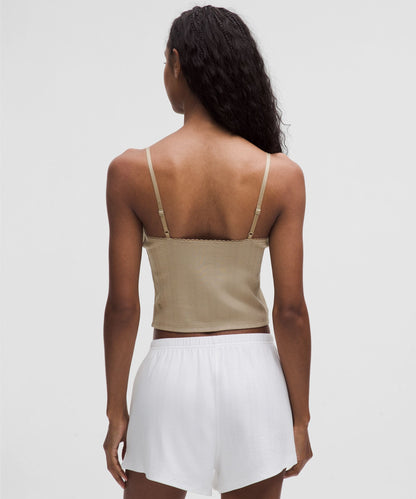 Lululemon Women's Cotton Pointelle Cropped Cami Tank Top