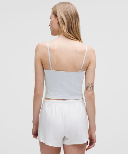 Lululemon Women's Cotton Pointelle Cropped Cami Tank Top