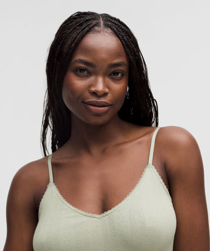 Lululemon Women's Cotton Pointelle Cropped Cami Tank Top