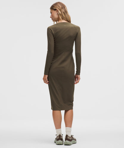 Lululemon All Aligned Ribbed Long-Sleeve Midi Dress