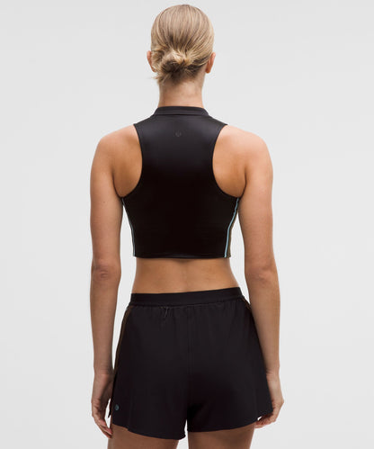 Lululemon Women's Satin Shine Full-Zip Tank Top Medium Support, B/C Cup *Stripe