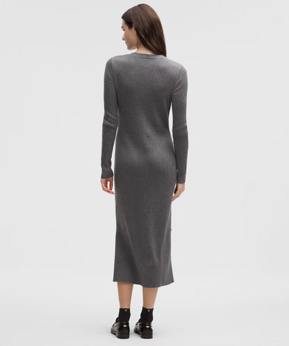 Lululemon Micro Cable Merino-Blend Buttoned Midi Dress