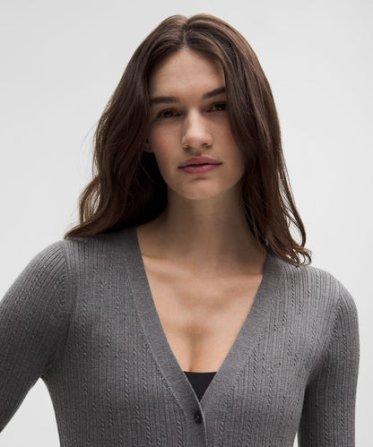 Lululemon Micro Cable Merino-Blend Buttoned Midi Dress