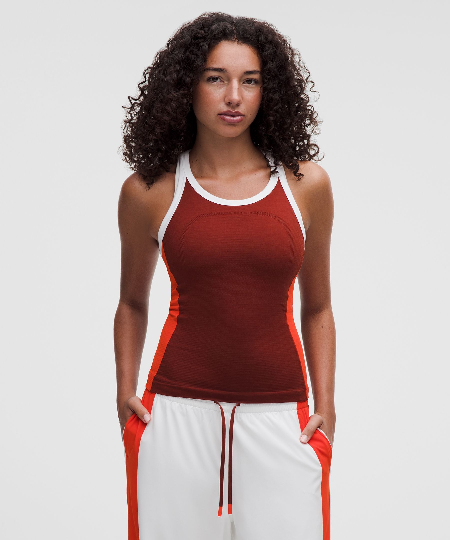 Lululemon Women's Swiftly Tech Racerback Tank Top 2.0 Waist Length *Colourblock