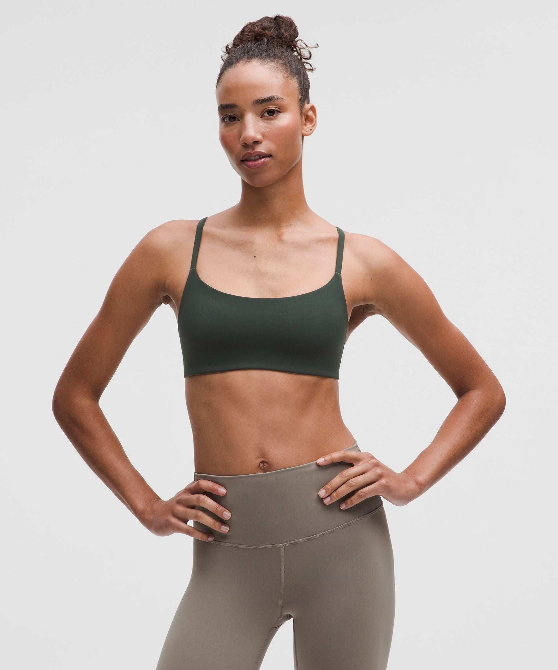 Lululemon Wunder Train Strappy Racer Bra *Light Support, A/B Cup Rainforest Green