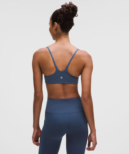 Lululemon Wunder Train Strappy Racer Bra *Light Support, A/B Cup Blue Twill