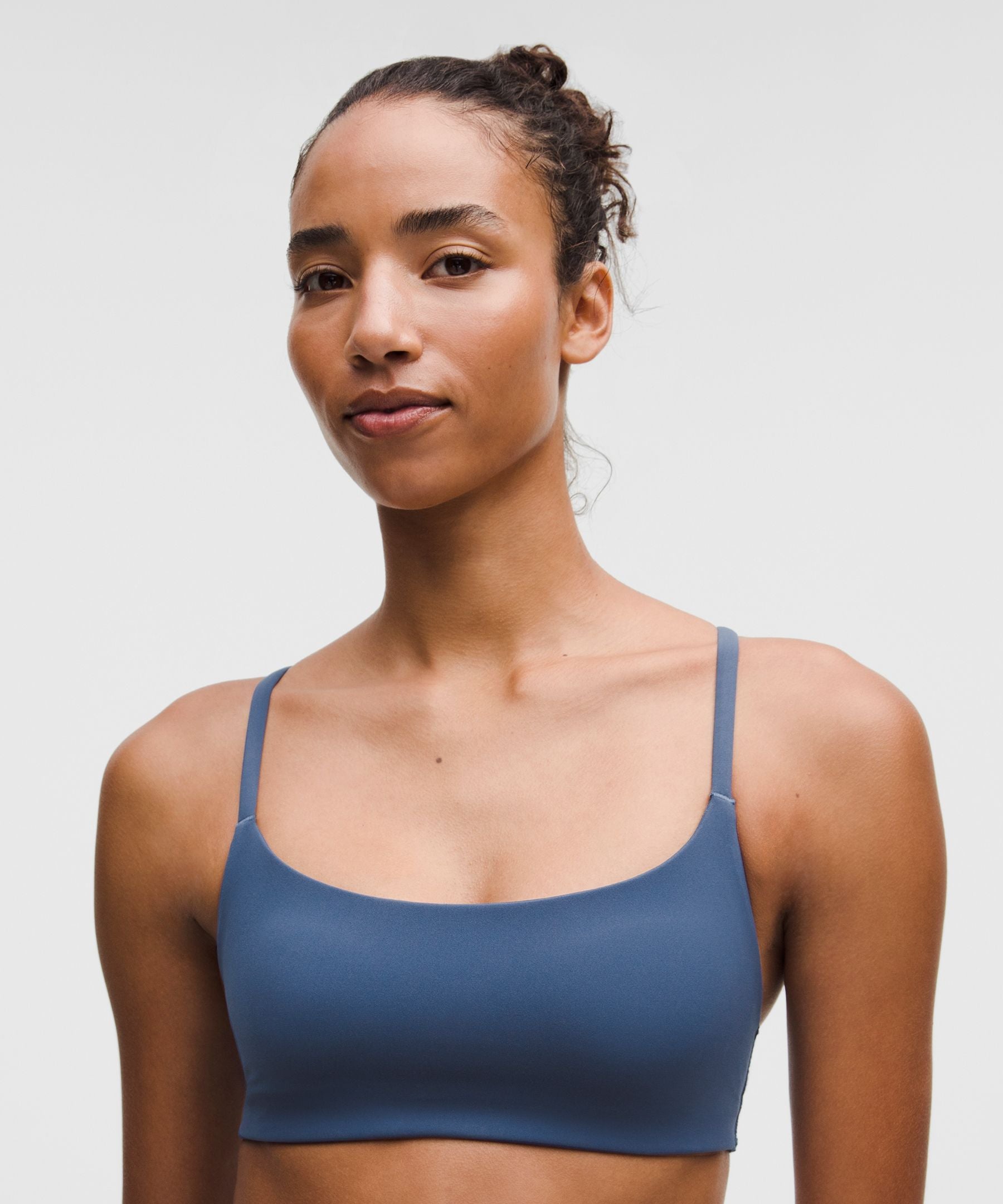 Lululemon Wunder Train Strappy Racer Bra *Light Support, A/B Cup Blue Twill