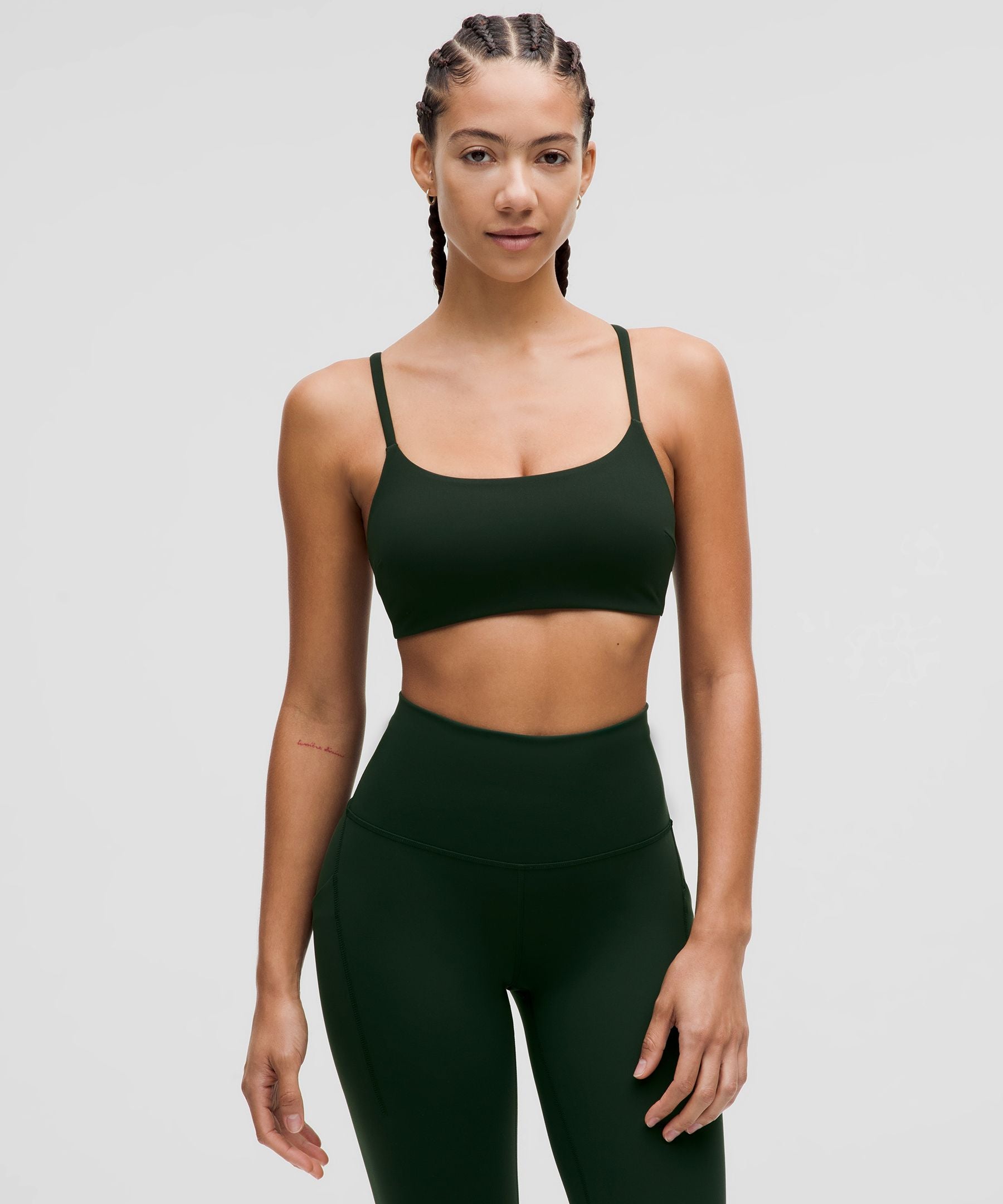 Lululemon Wunder Train Strappy Racer Bra *Light Support, C/D Cup Rainforest Green