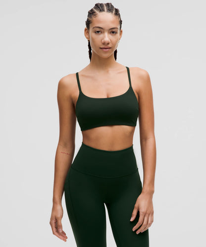 Lululemon Wunder Train Strappy Racer Bra *Light Support, C/D Cup Rainforest Green