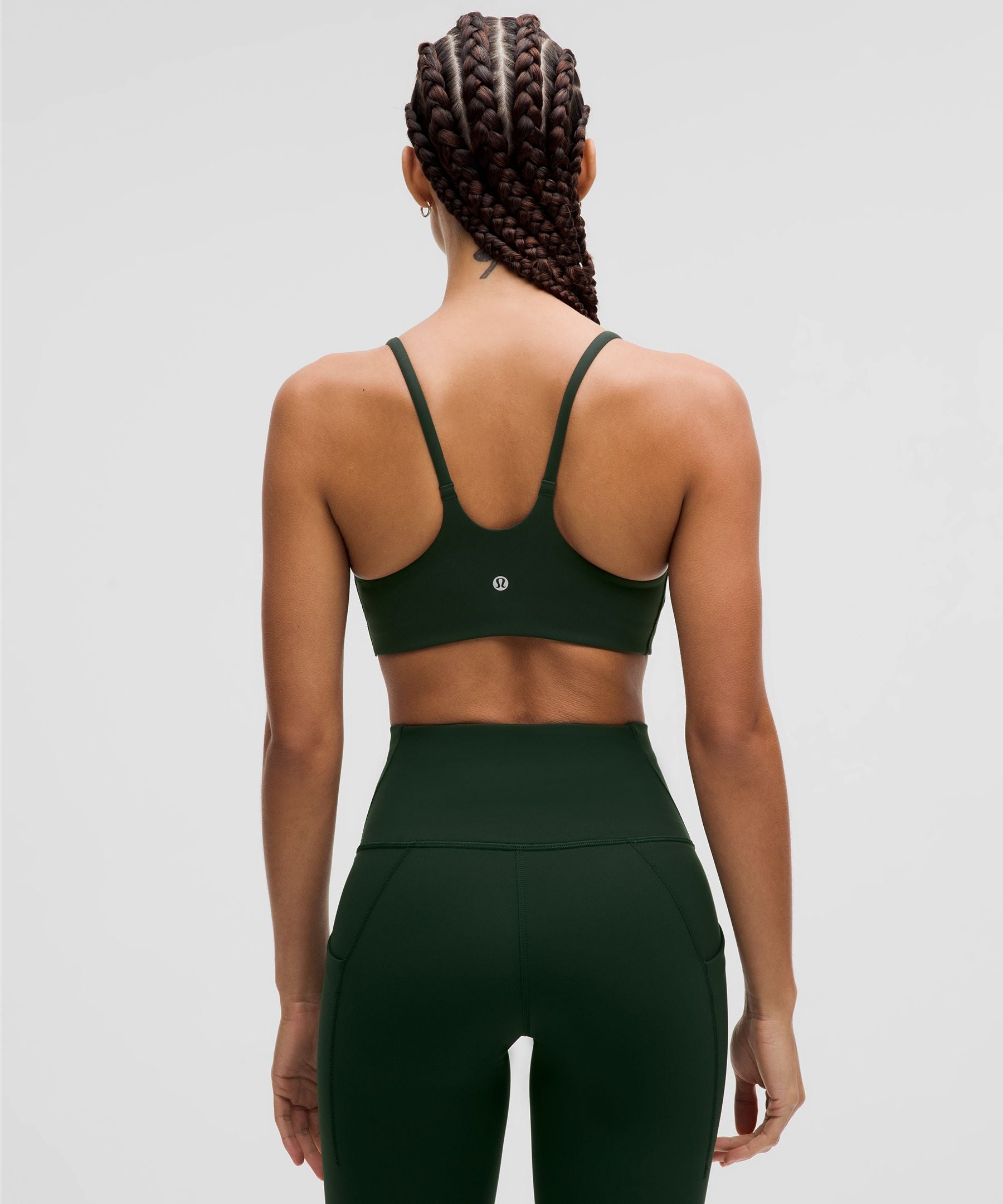 Lululemon Wunder Train Strappy Racer Bra *Light Support, C/D Cup Rainforest Green