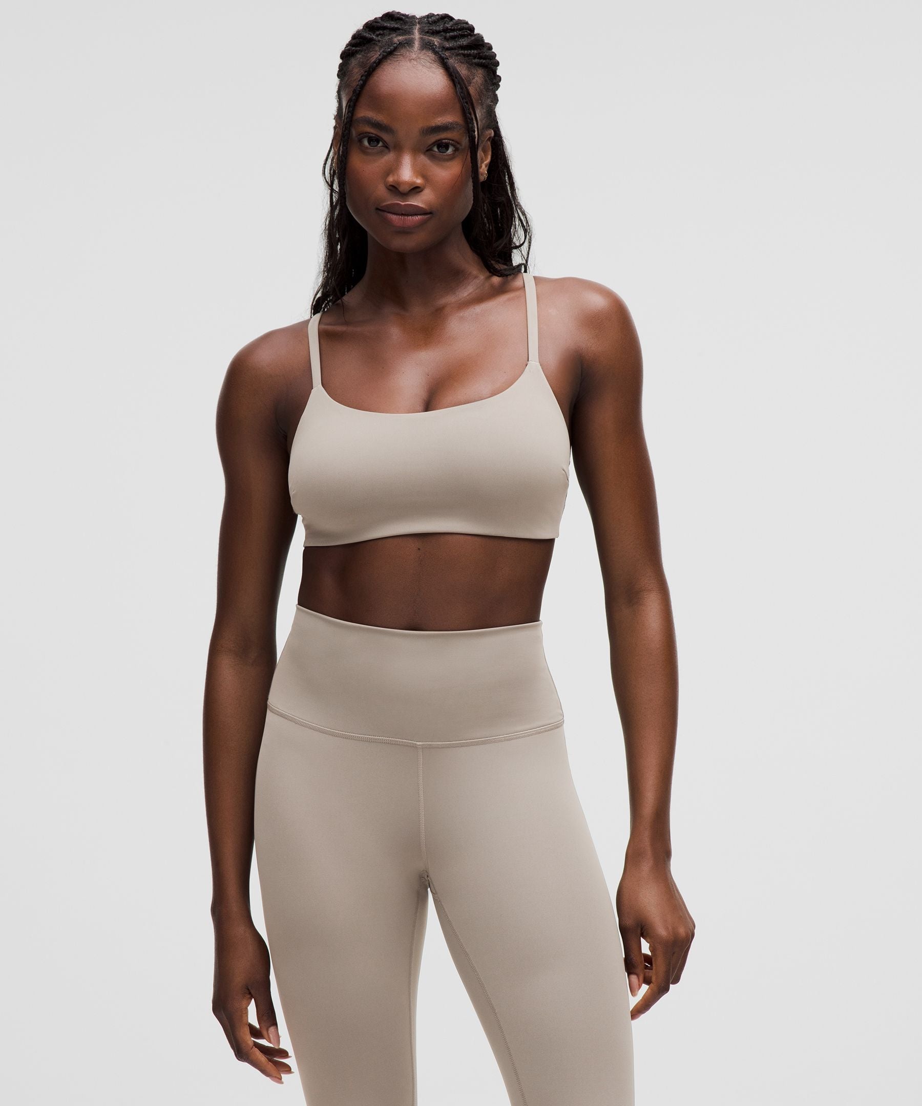 Lululemon Wunder Train Strappy Racer Bra *Light Support, C/D Cup Warm Ash Grey