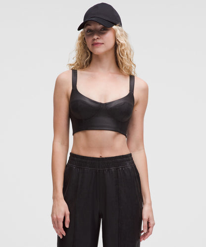 Lululemon Everlux Longline Workout Bra Light Support, A/B Cup *Matte Foil