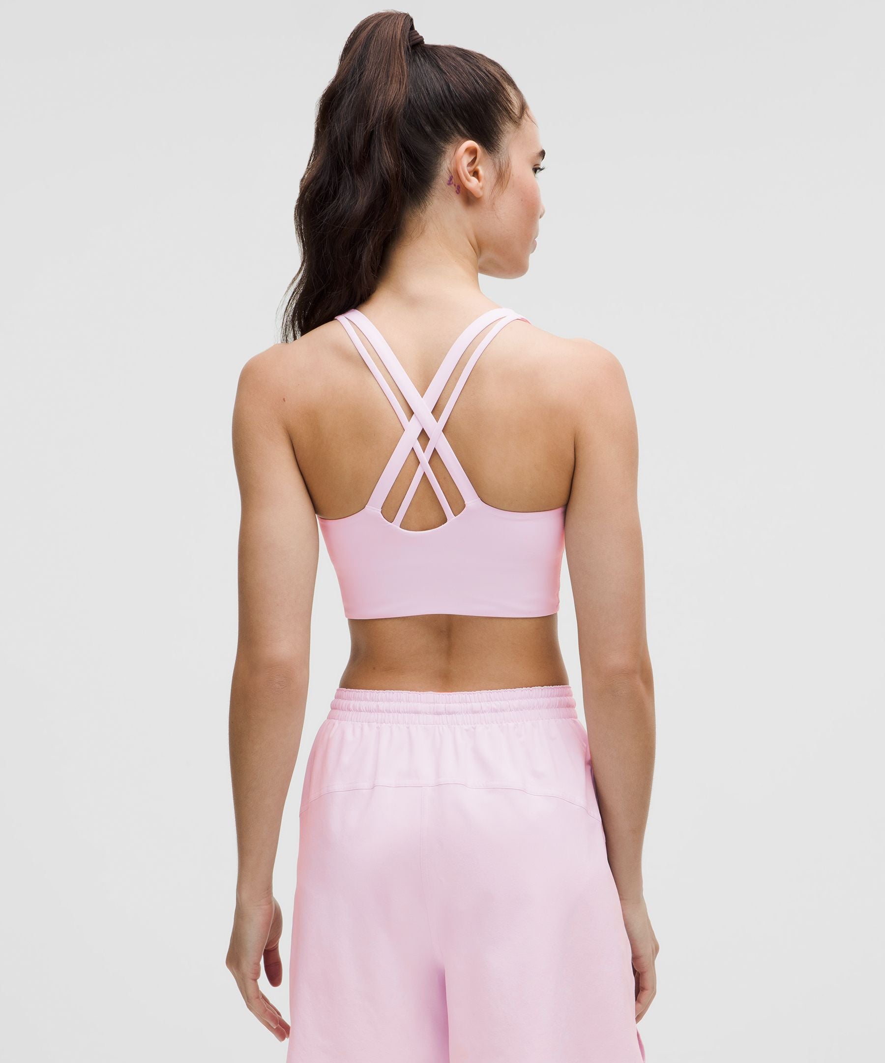 Lululemon lululemon Energy Longline Bra Medium Support, B-D Cups *Evolve Pink Organza