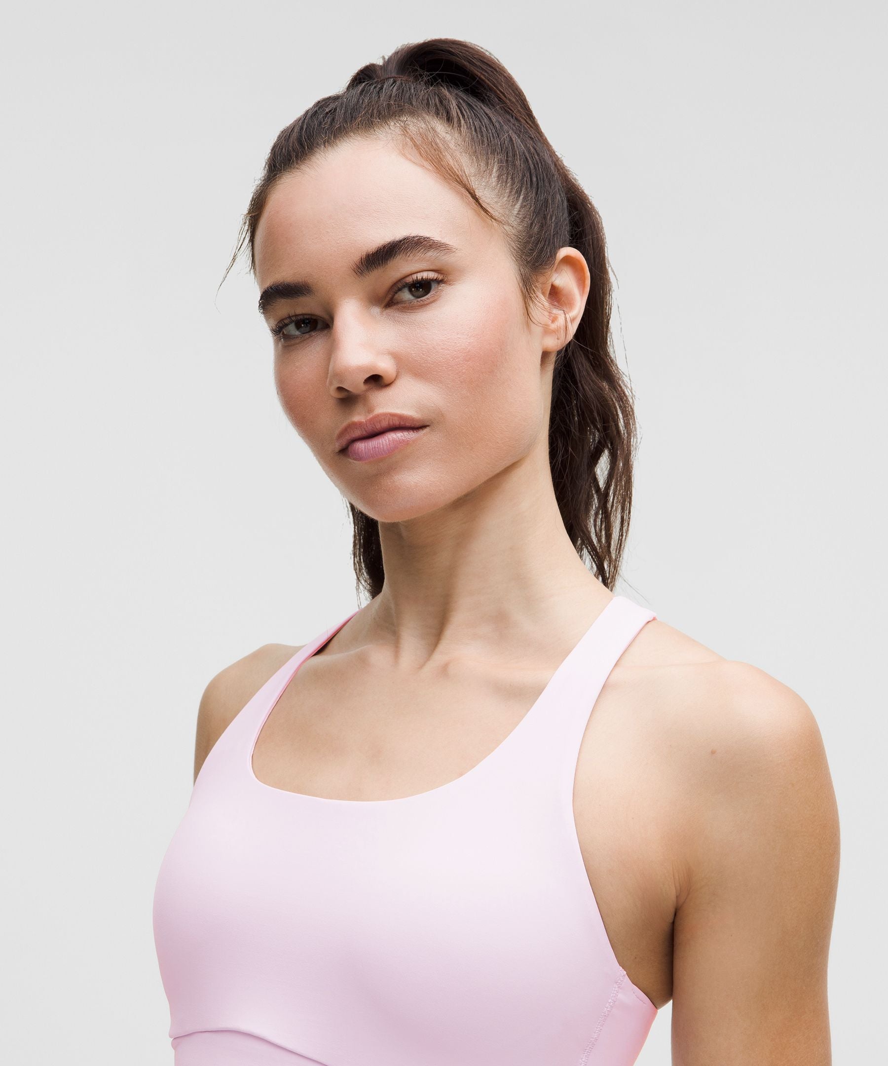 Lululemon lululemon Energy Longline Bra Medium Support, B-D Cups *Evolve Pink Organza