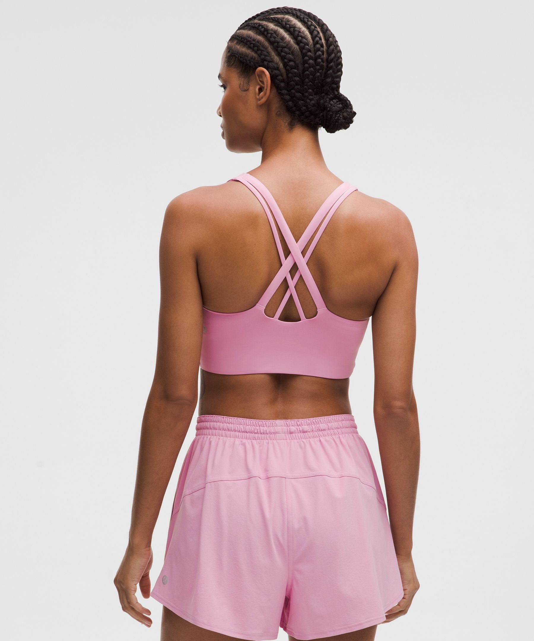 Lululemon lululemon Energy Longline Bra Medium Support, B-D Cups *Evolve Pink Frosting