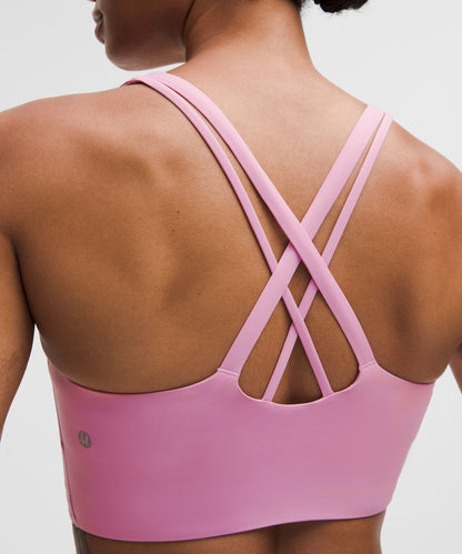 Lululemon lululemon Energy Longline Bra Medium Support, B-D Cups *Evolve Pink Frosting