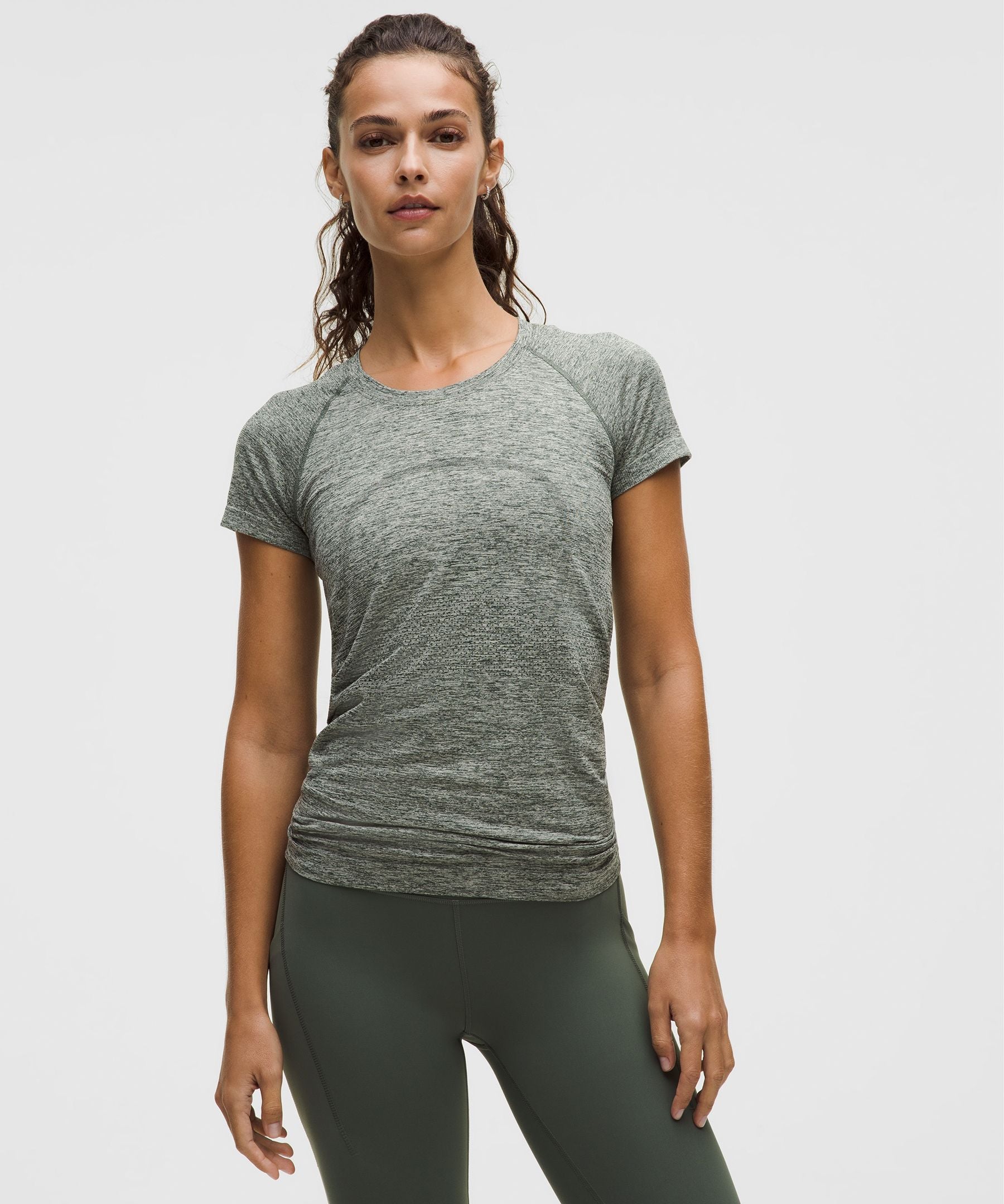 Lululemon Swiftly Tech Short-Sleeve Shirt 2.0 *Hip Length Rainforest Green/Light Ivory
