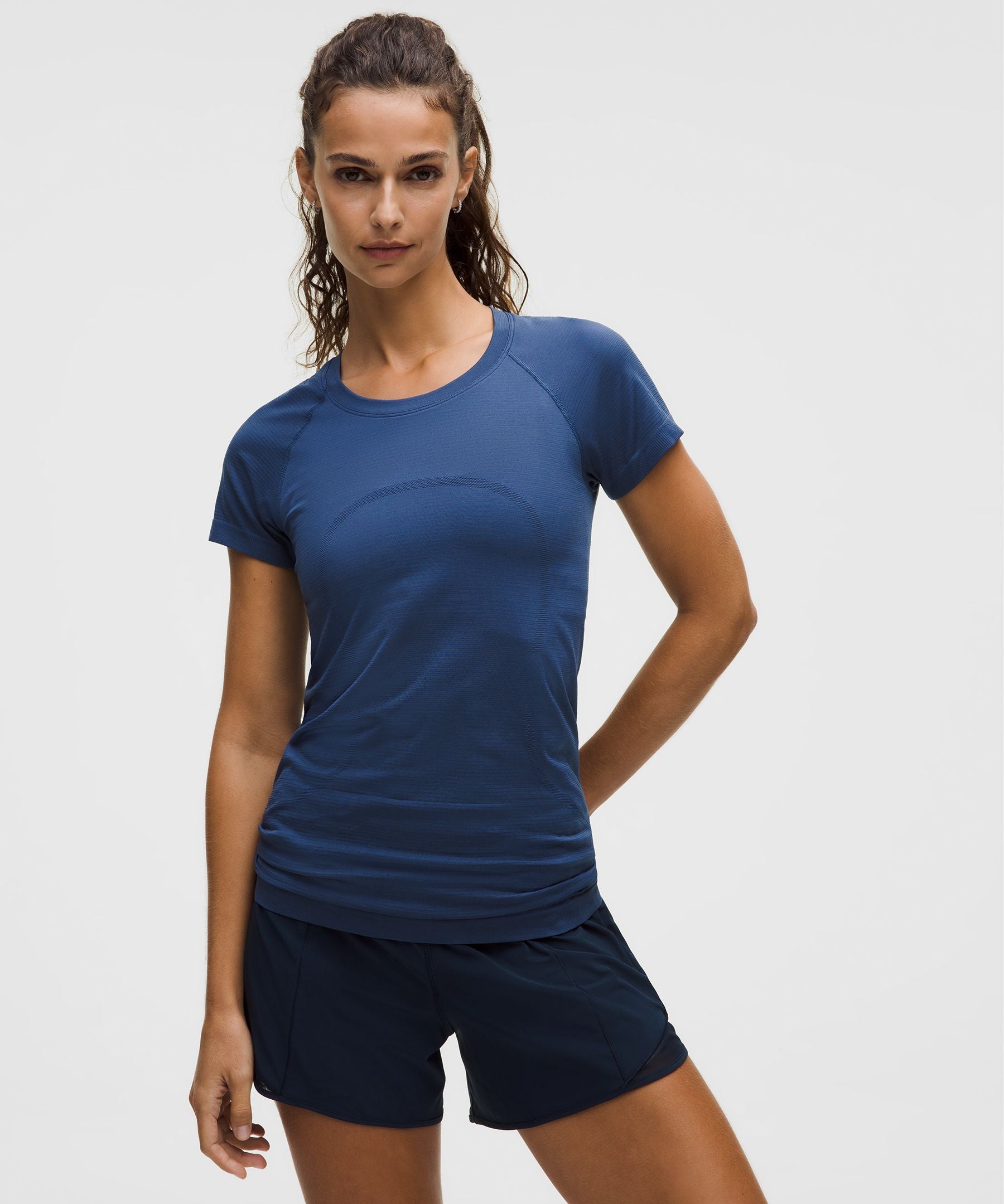 Lululemon Swiftly Tech Short-Sleeve Shirt 2.0 *Hip Length Blue Twill/Blue Twill
