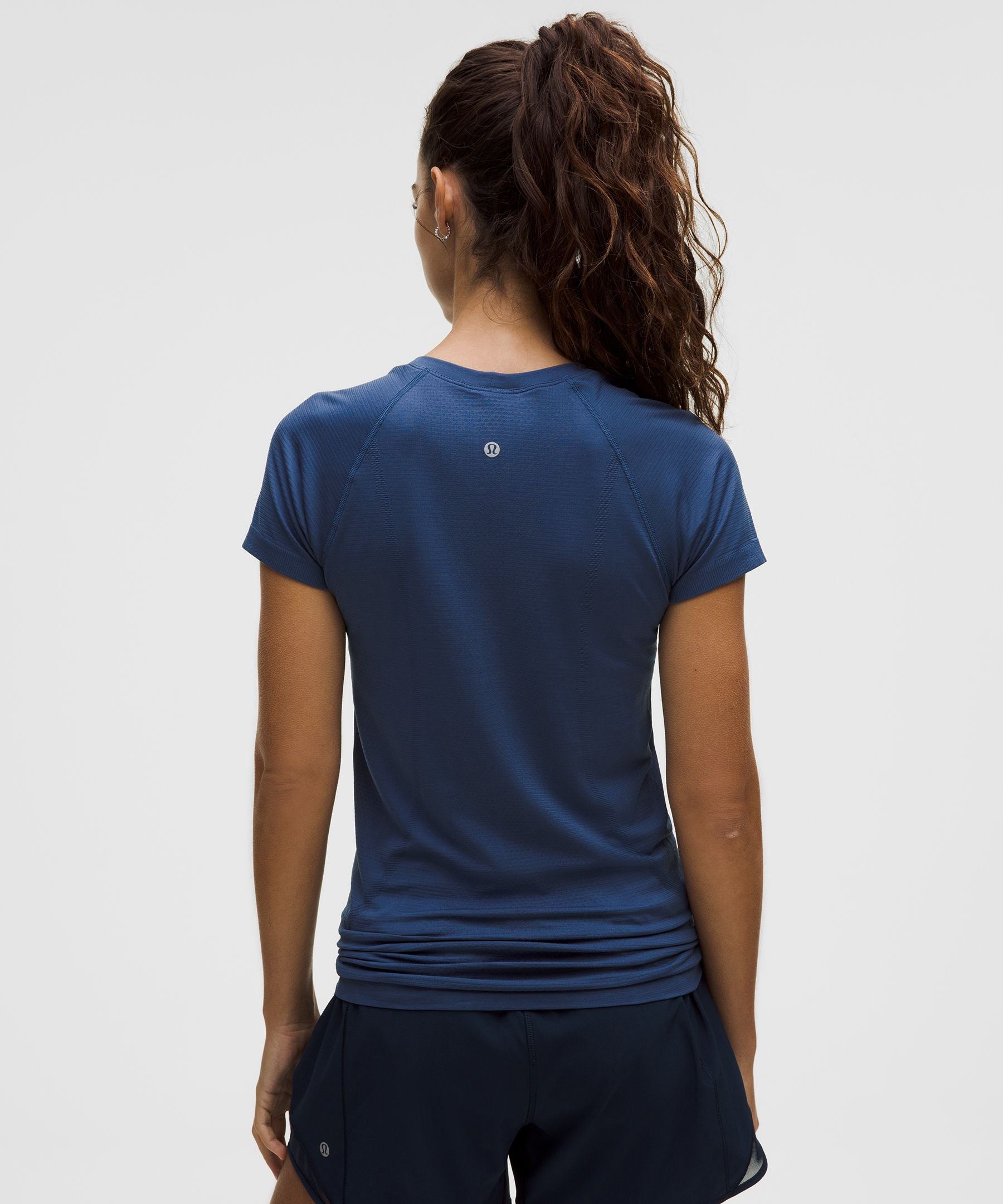 Lululemon Swiftly Tech Short-Sleeve Shirt 2.0 *Hip Length Blue Twill/Blue Twill