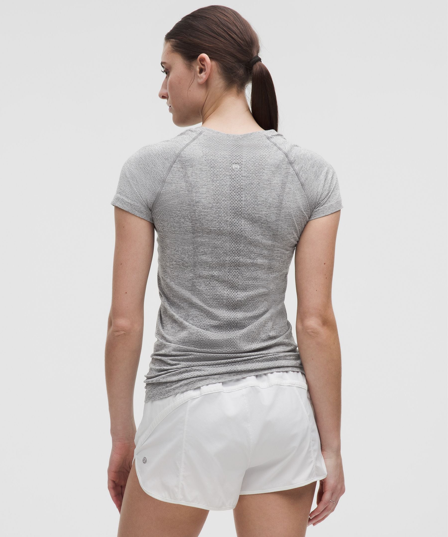 Lululemon Swiftly Tech Short-Sleeve Shirt 2.0 *Hip Length Slate/White