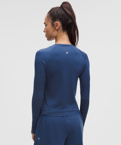 Lululemon Swiftly Tech Long-Sleeve Shirt 2.0 *Waist Length Blue Twill/Blue Twill