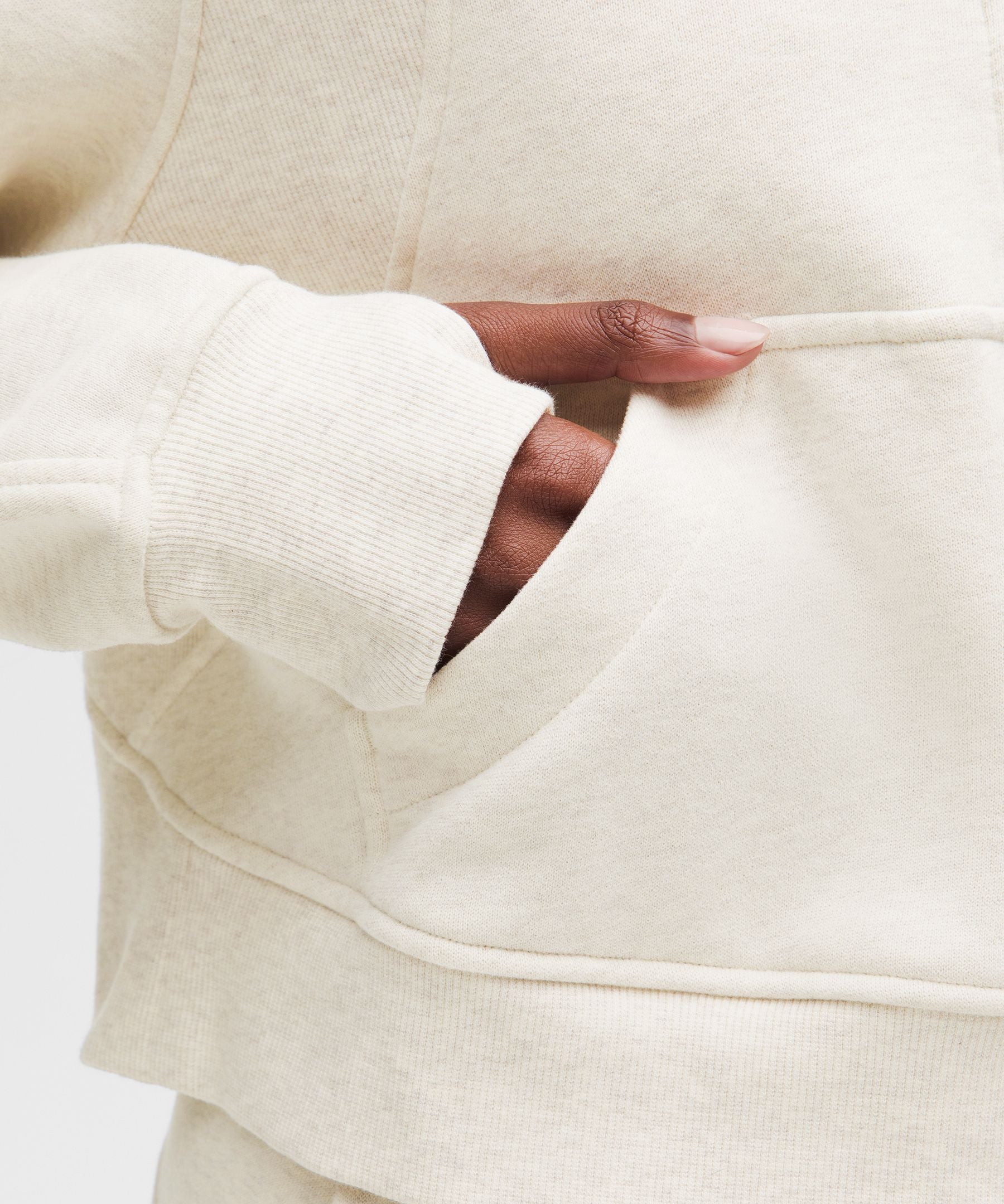 Lululemon Scuba Oversized Half-Zip Hoodie Heathered Bone/Gold