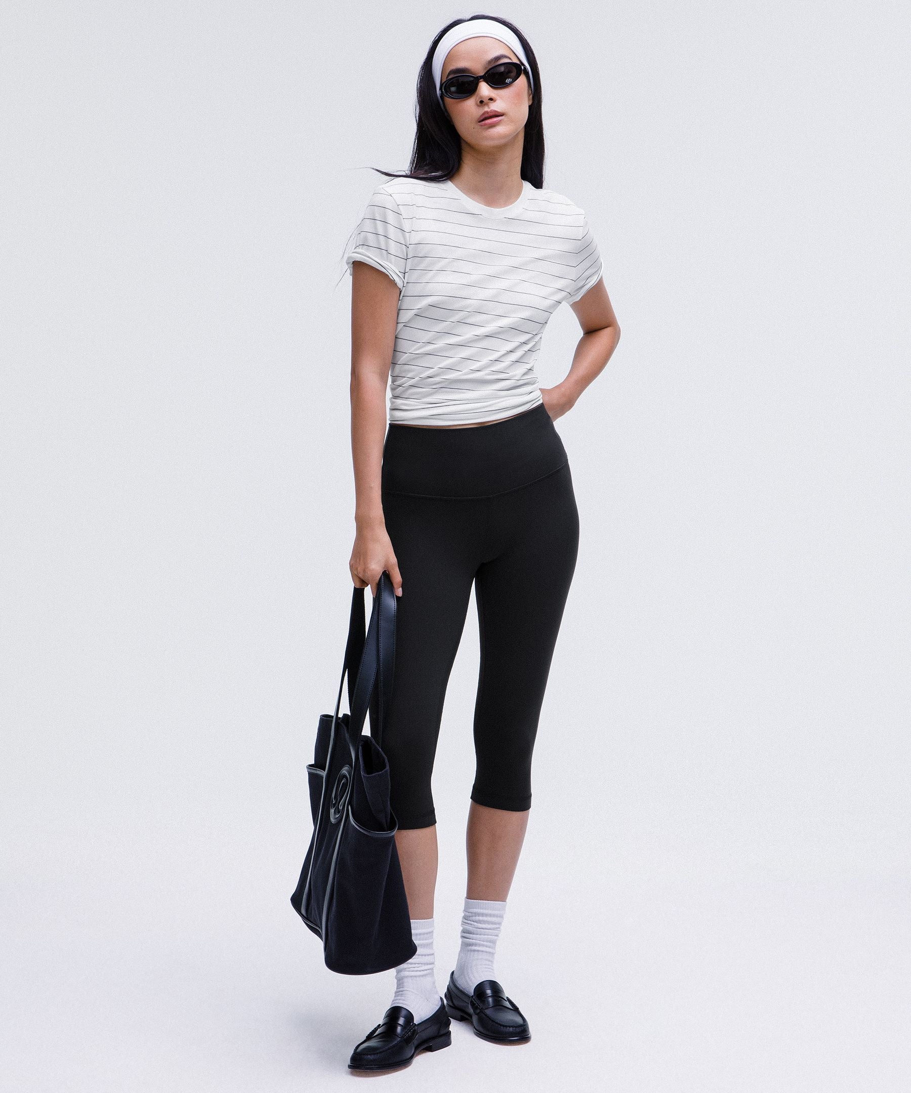 Lululemon Love Crewneck T-Shirt Short Serve Stripe White Black