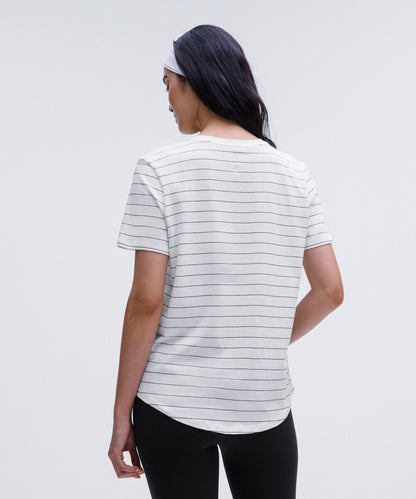 Lululemon Love Crewneck T-Shirt Short Serve Stripe White Black