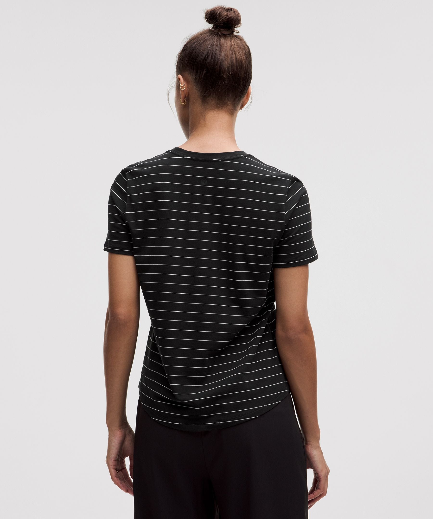 Lululemon Love Crewneck T-Shirt Short Serve Stripe Black White
