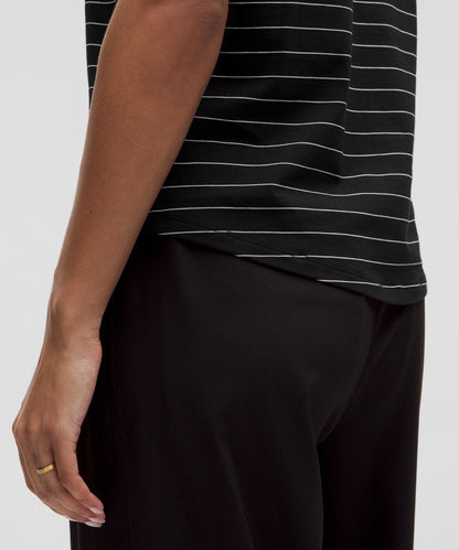 Lululemon Love Crewneck T-Shirt Short Serve Stripe Black White