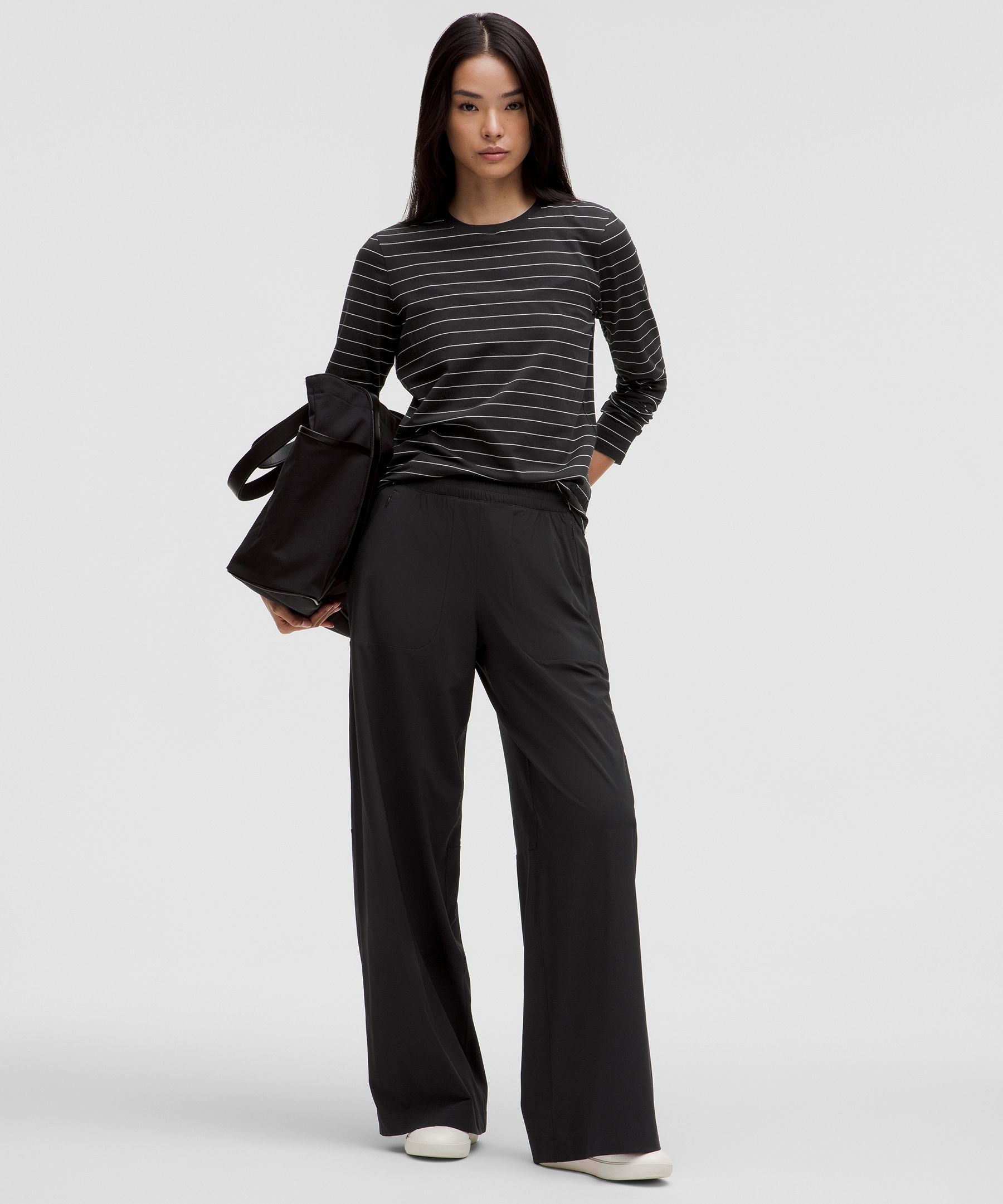 Lululemon Love Long-Sleeve Shirt Short Serve Stripe Black White