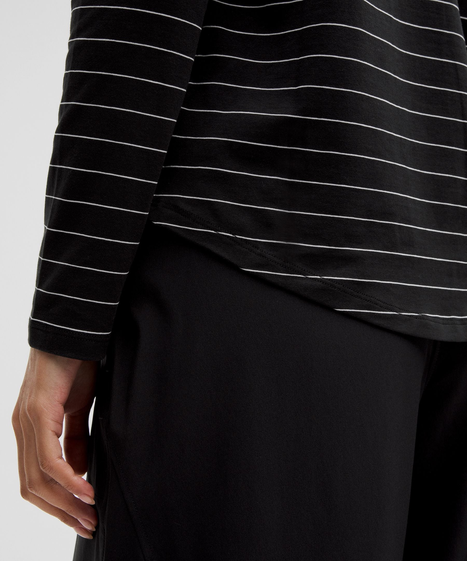 Lululemon Love Long-Sleeve Shirt Short Serve Stripe Black White