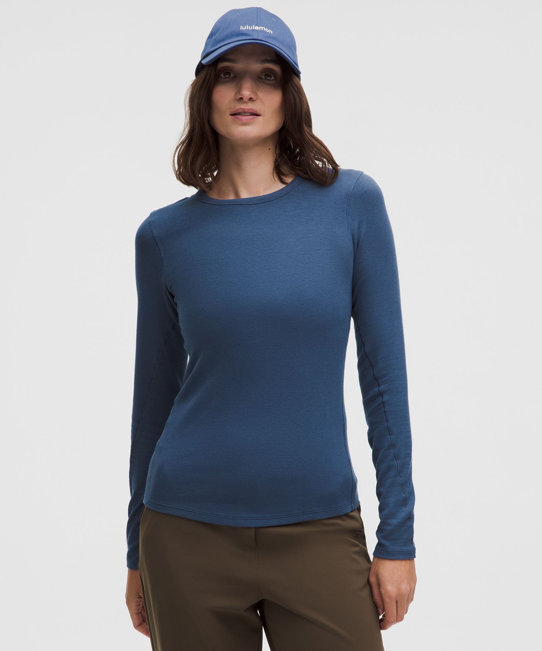 Lululemon Hold Tight Long-Sleeve Shirt Blue Twill