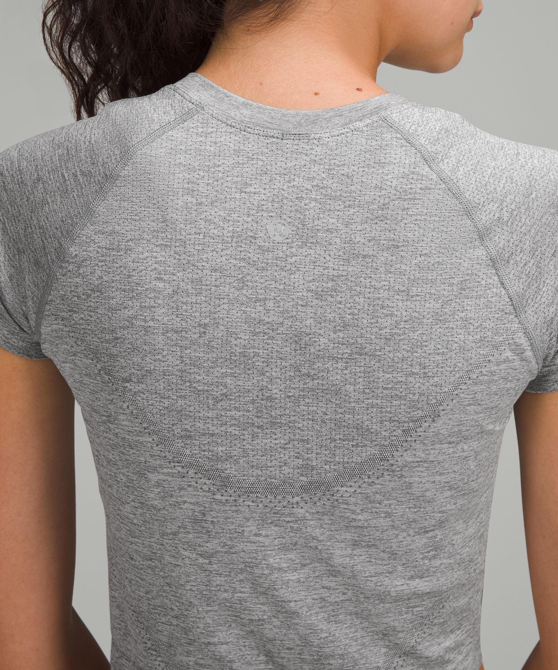 Lululemon Swiftly Tech Cropped Short-Sleeve Shirt 2.0 Slate/White