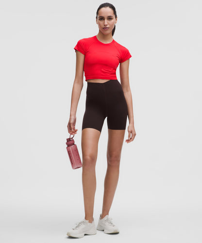 Lululemon Swiftly Tech Cropped Short-Sleeve Shirt 2.0 Lulu Red/Lulu Red