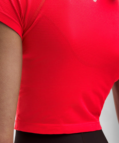 Lululemon Swiftly Tech Cropped Short-Sleeve Shirt 2.0 Lulu Red/Lulu Red