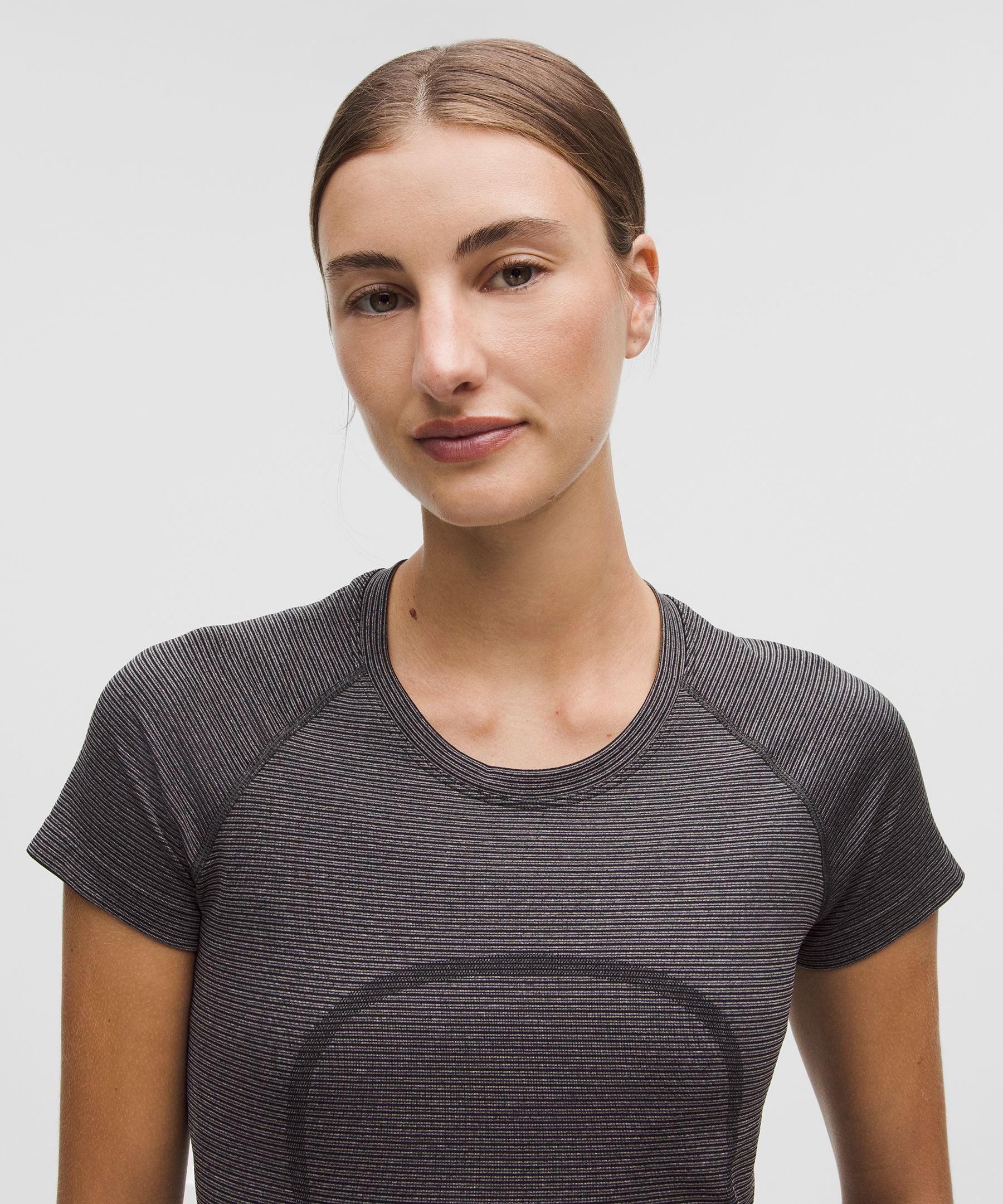 Lululemon Swiftly Tech Short-Sleeve Shirt 2.0 *Hip Length Spandex Stripe Nightmoth/Light Ivory