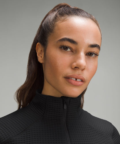 Lululemon Waffle-Knit Half-Zip Long-Sleeve Shirt