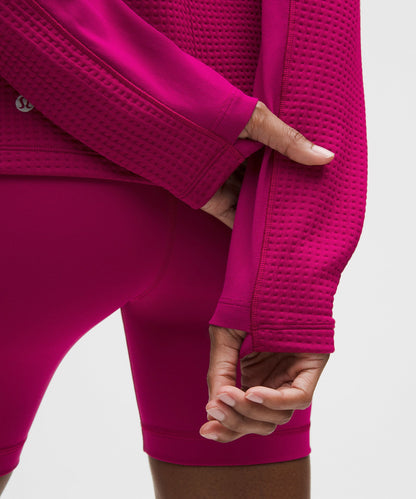 Lululemon Women's Waffle-Knit Half-Zip Long-Sleeve Shirt