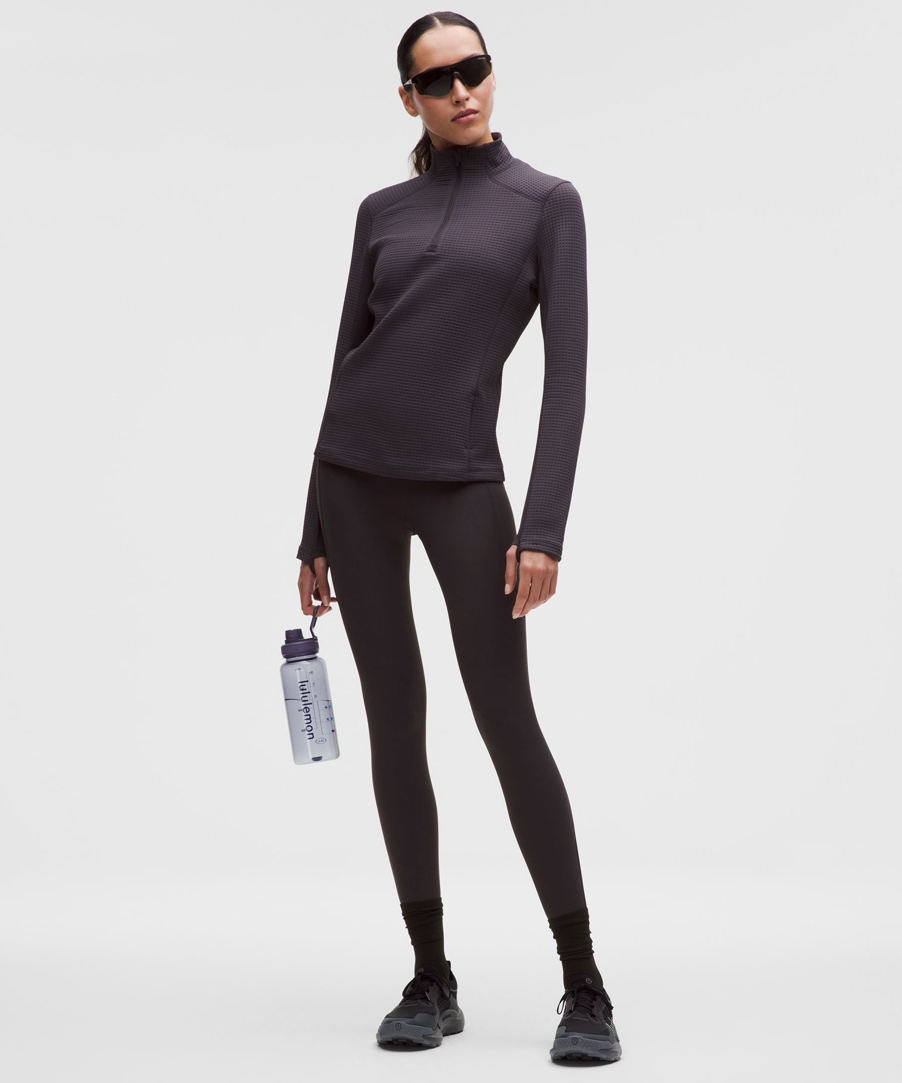 Lululemon Women's Waffle-Knit Half-Zip Long-Sleeve Shirt